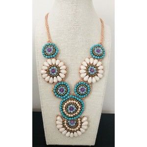 Bohemian ~Navajo Style Glass Statement Necklace
